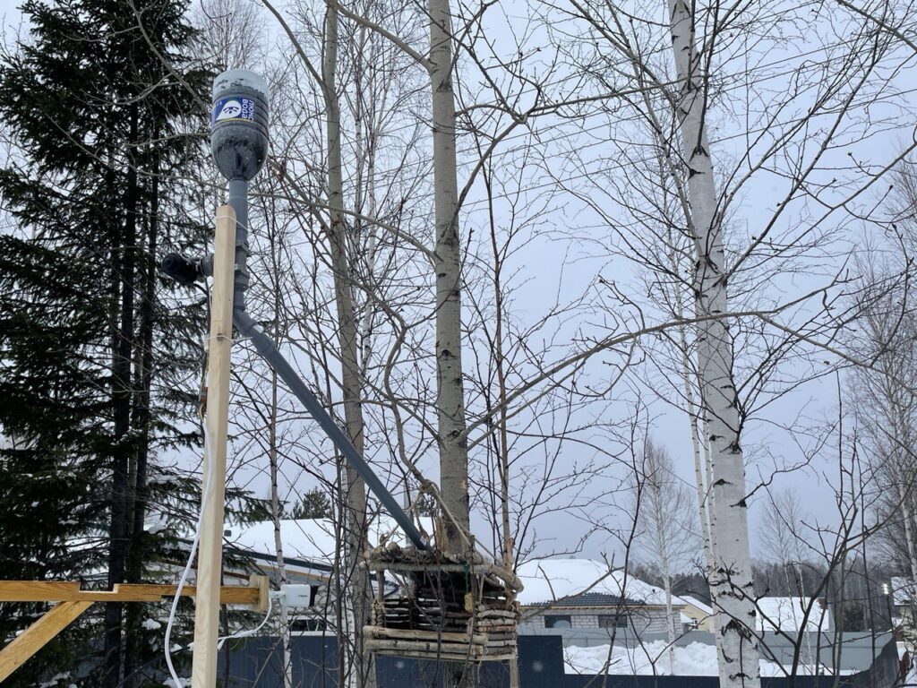 Удалённое кормление птиц: дозатор с управлением через видеотрансляцию